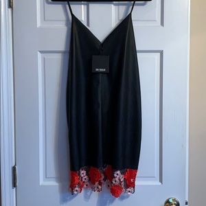 NWT Zara Faux Leather Dress with Lace